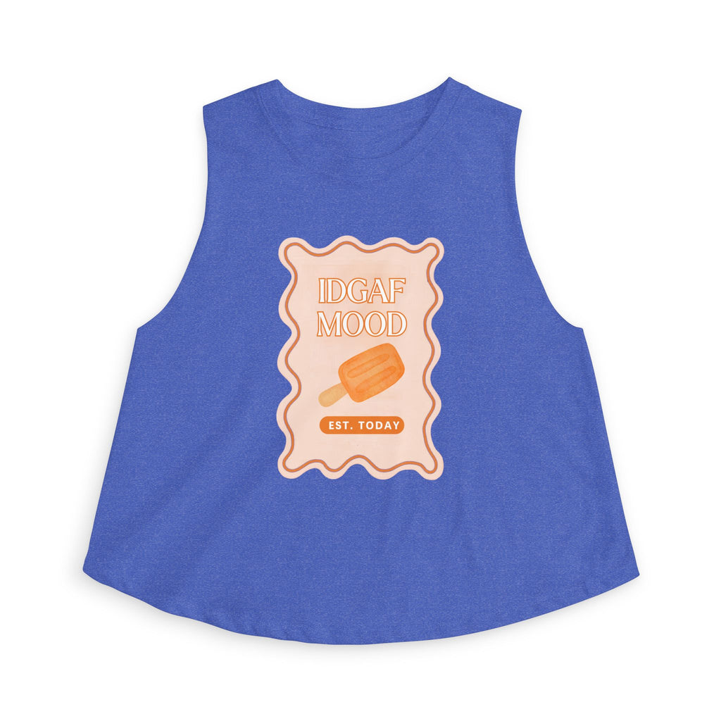 DGAF Mood Crop Top — Retro Orange Popsicle Graphic Women's Tank