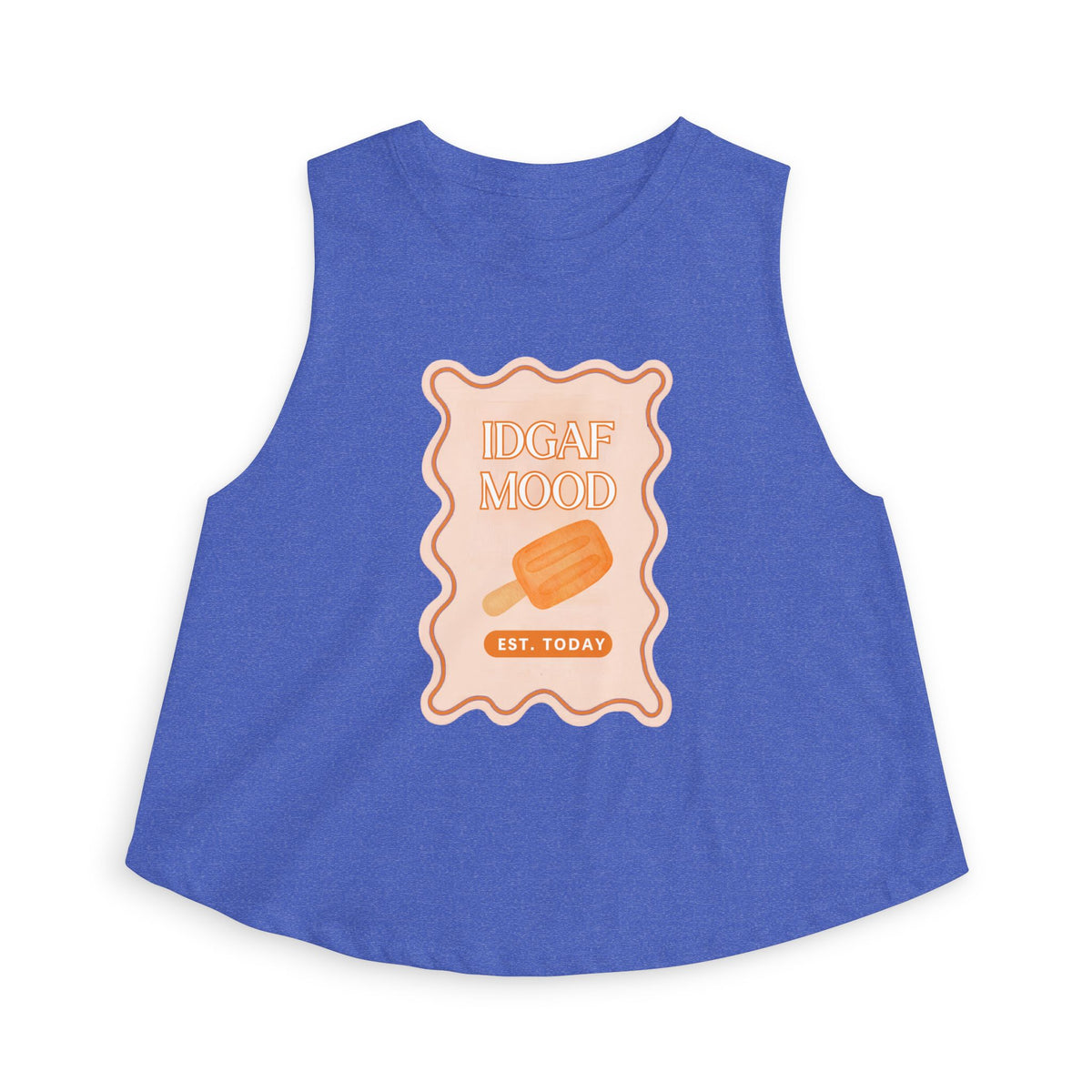DGAF Mood Crop Top — Retro Orange Popsicle Graphic Women's Tank