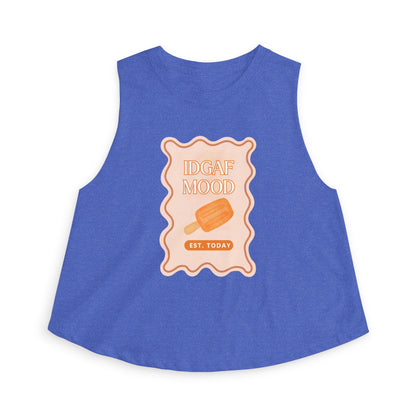 DGAF Mood Crop Top — Retro Orange Popsicle Graphic Women's Tank