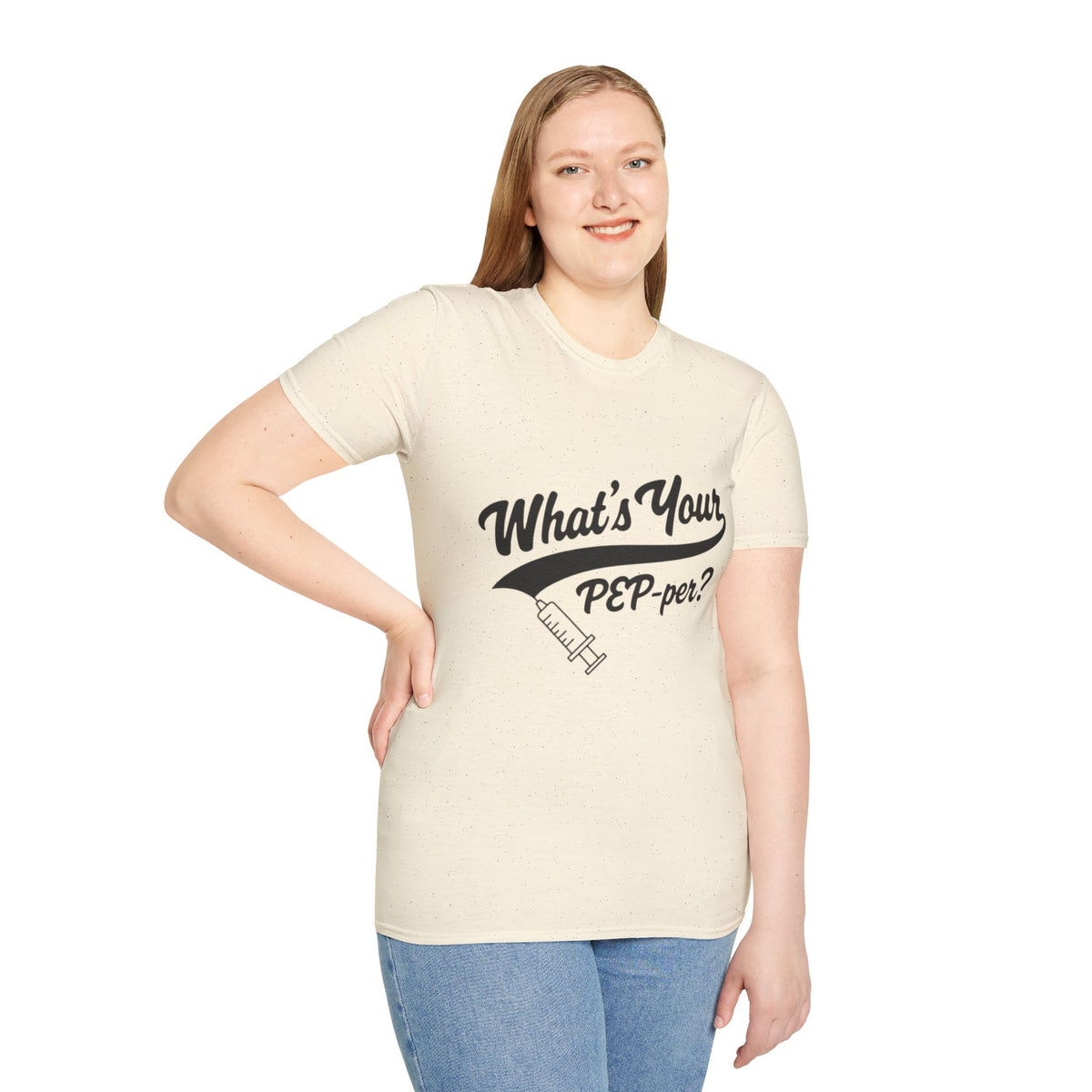 T-Shirt — "What's Your PEP‑per?" Funny Medical Syringe Graphic Tee
