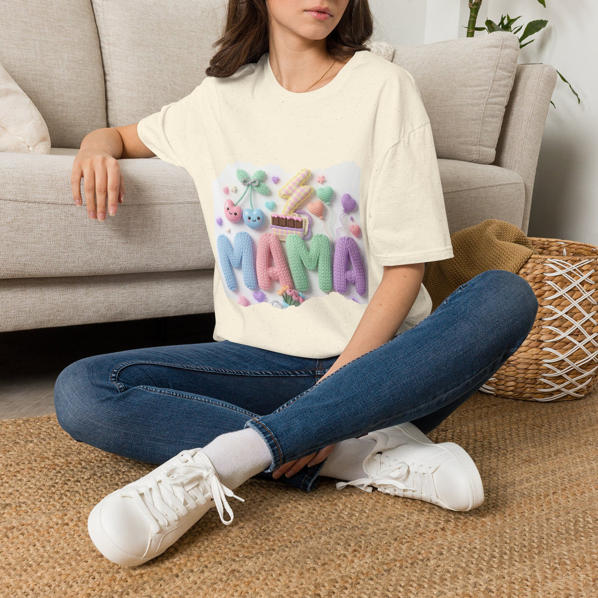 Mama Candy Puff T‑Shirt — Cute Pastel Candy Mom Graphic Tee