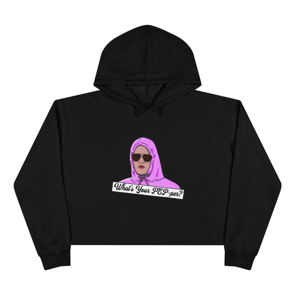 Crop Hoodie- Pink Whats Your Pep-per