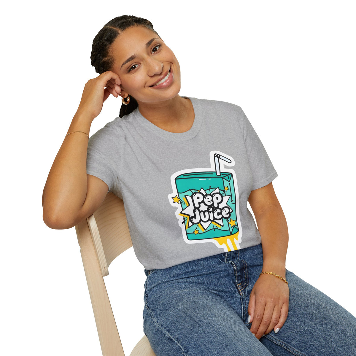 Pep Juice Retro Tee — Cute Cartoon Juice Box Graphic T-Shirt