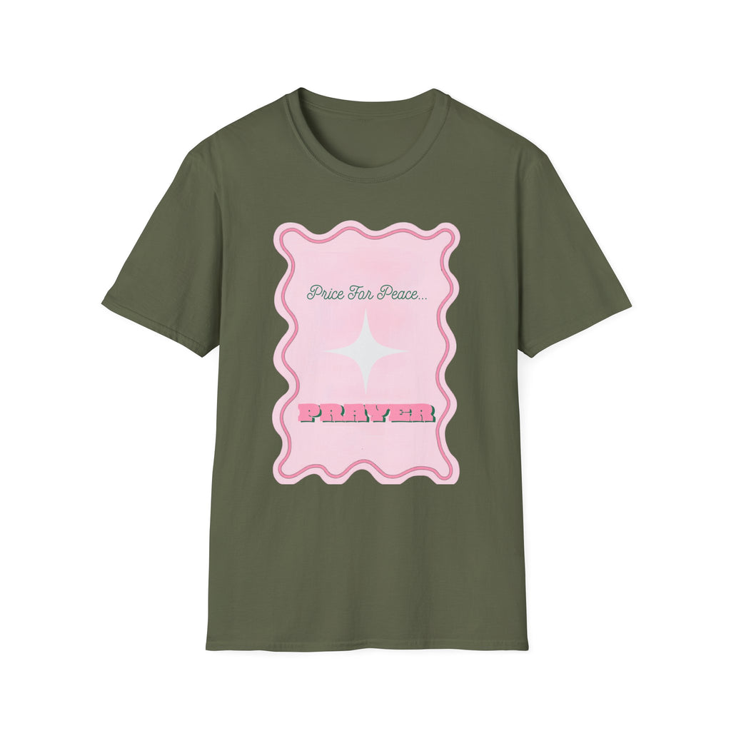 Peace Price Graphic T-Shirt — "Price For Peace" Pink Retro Design