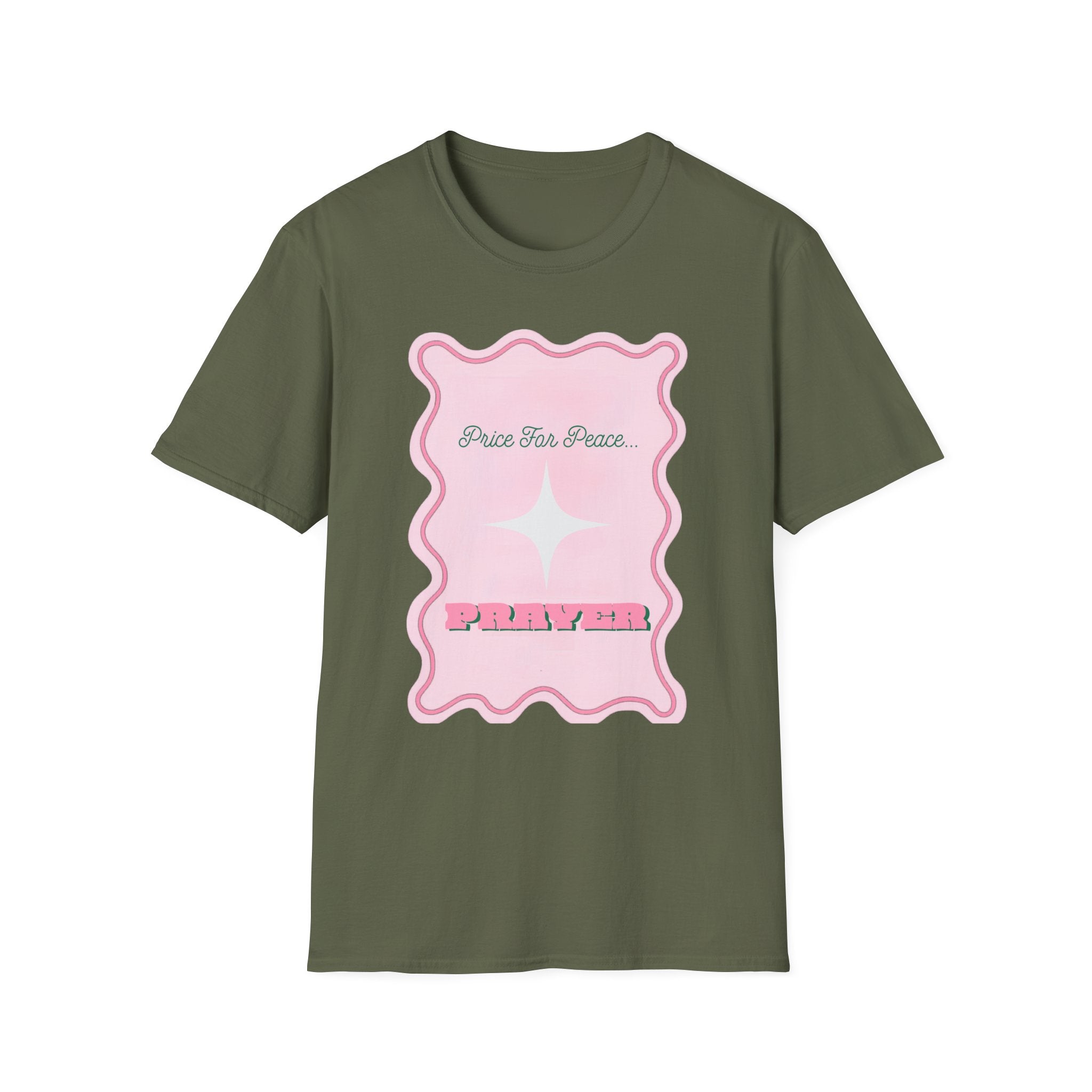Peace Price Graphic T-Shirt — "Price For Peace" Pink Retro Design