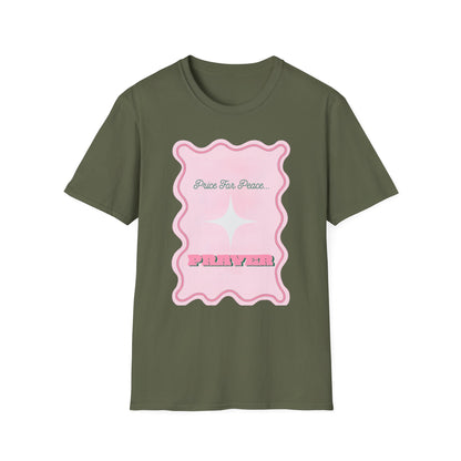 Peace Price Graphic T-Shirt — "Price For Peace" Pink Retro Design