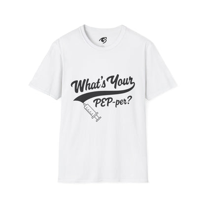 T-Shirt — "What's Your PEP‑per?" Funny Medical Syringe Graphic Tee