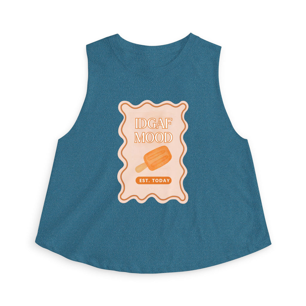 DGAF Mood Crop Top — Retro Orange Popsicle Graphic Women's Tank