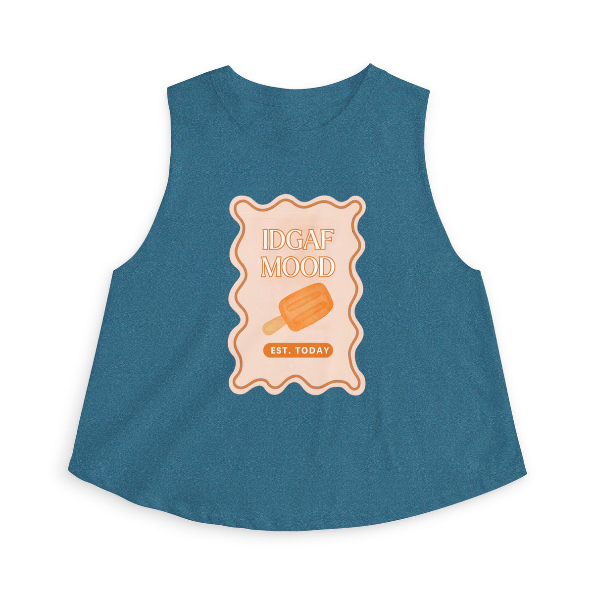 DGAF Mood Crop Top — Retro Orange Popsicle Graphic Women's Tank