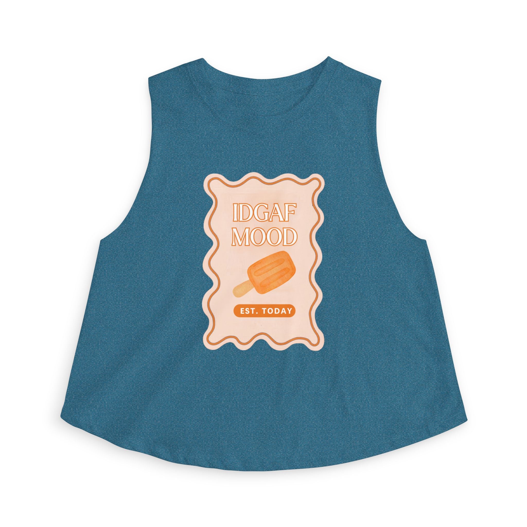 DGAF Mood Crop Top — Retro Orange Popsicle Graphic Women's Tank