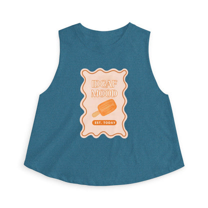 DGAF Mood Crop Top — Retro Orange Popsicle Graphic Women's Tank