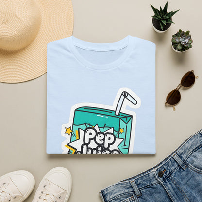 Pep Juice Retro Tee — Cute Cartoon Juice Box Graphic T-Shirt