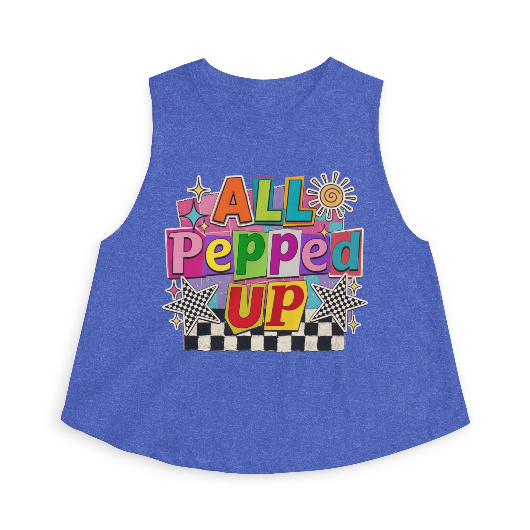 All Pepped Up Women's Crop Top - Colorful Retro Graphic Tank