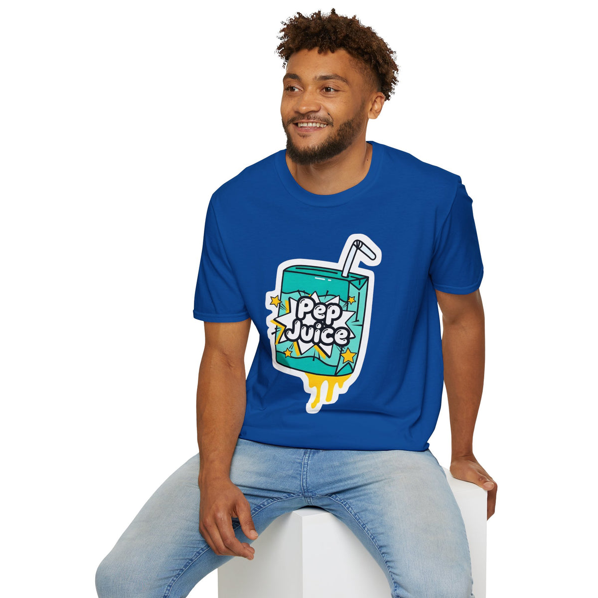 Pep Juice Retro Tee — Cute Cartoon Juice Box Graphic T-Shirt