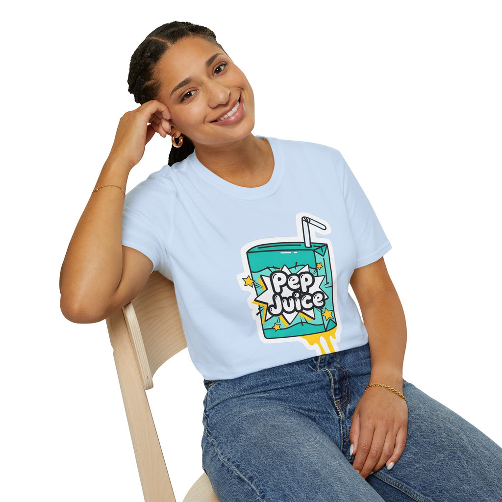Pep Juice Retro Tee — Cute Cartoon Juice Box Graphic T-Shirt