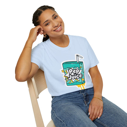 Pep Juice Retro Tee — Cute Cartoon Juice Box Graphic T-Shirt