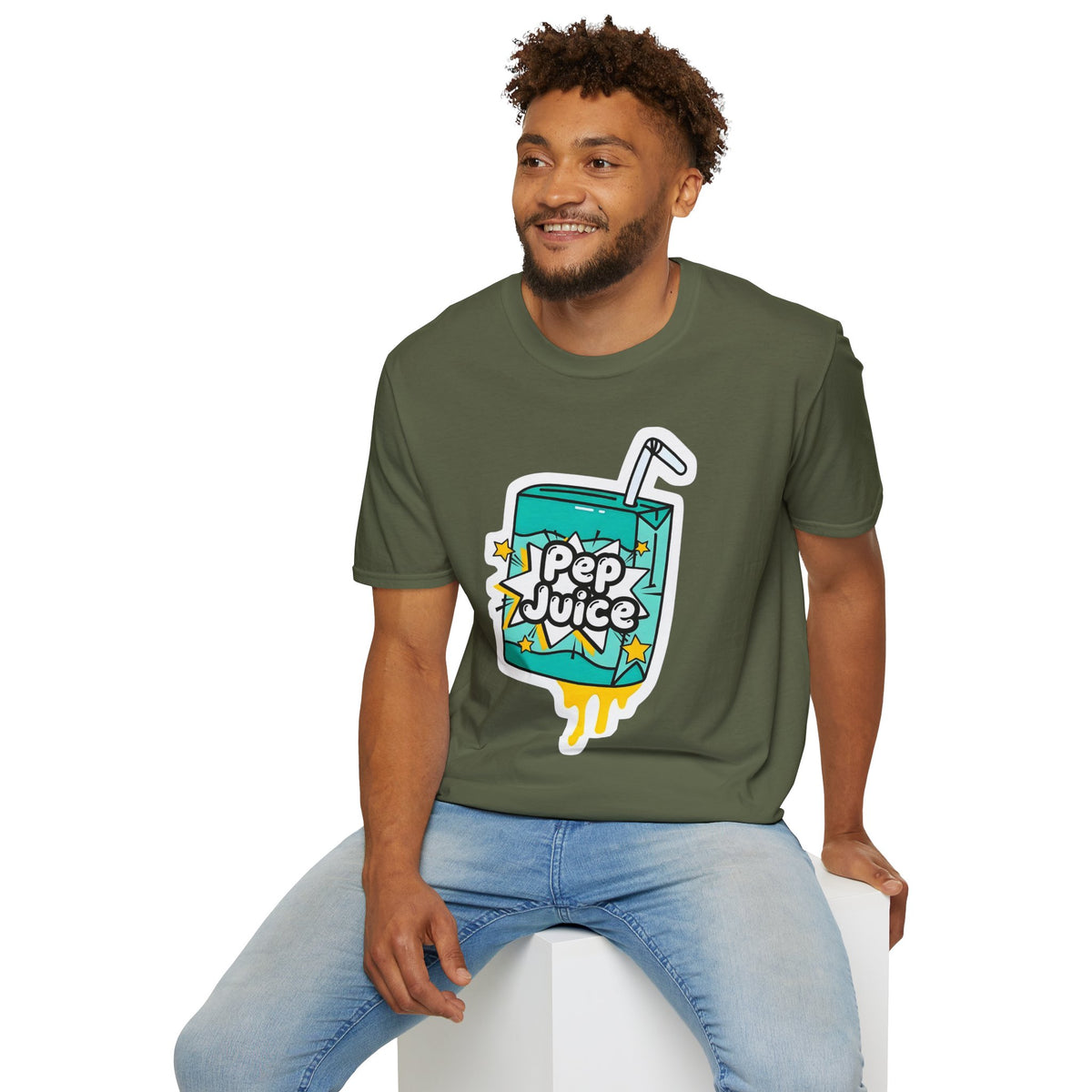 Pep Juice Retro Tee — Cute Cartoon Juice Box Graphic T-Shirt