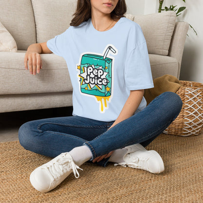 Pep Juice Retro Tee — Cute Cartoon Juice Box Graphic T-Shirt