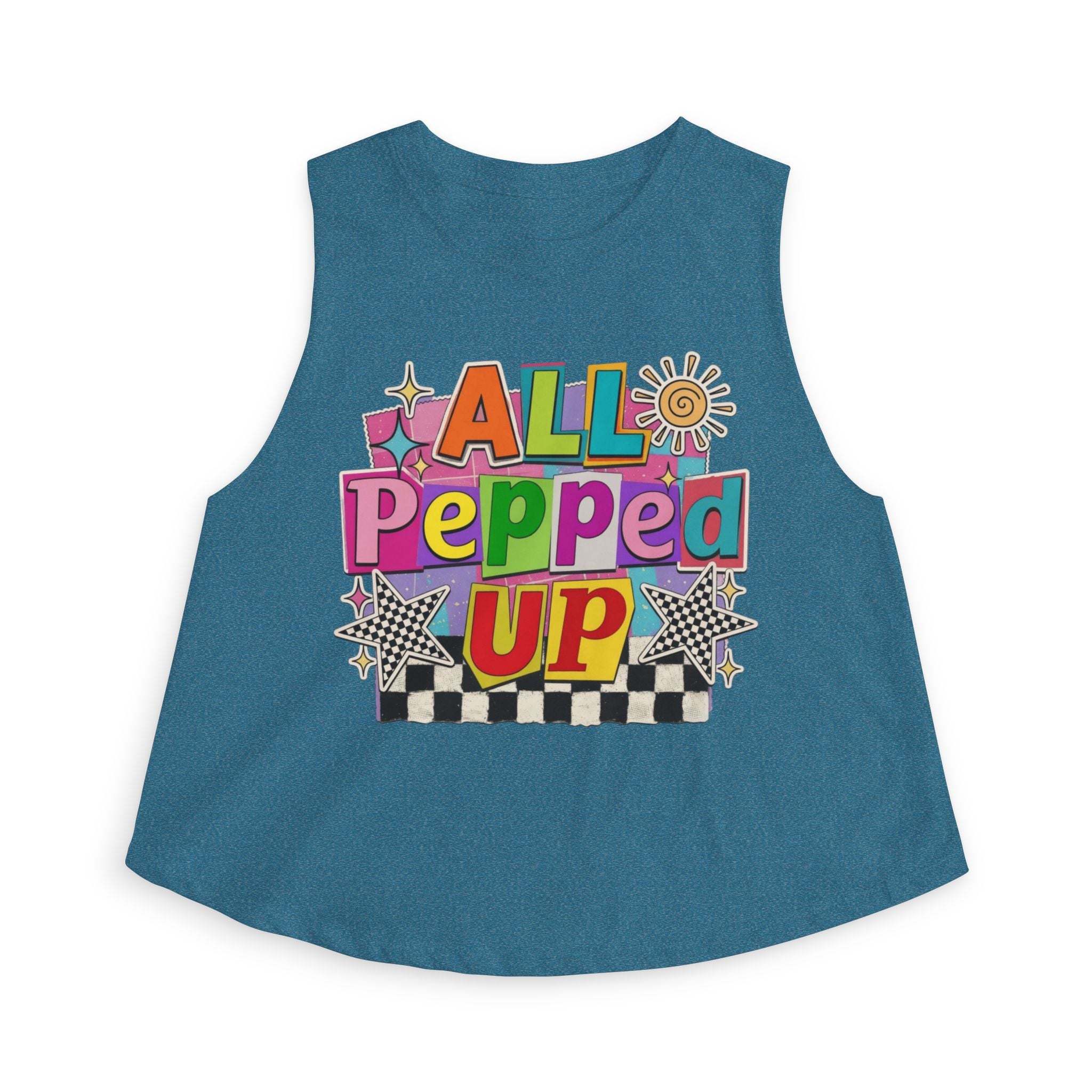 All Pepped Up Women's Crop Top - Colorful Retro Graphic Tank