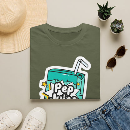 Pep Juice Retro Tee — Cute Cartoon Juice Box Graphic T-Shirt