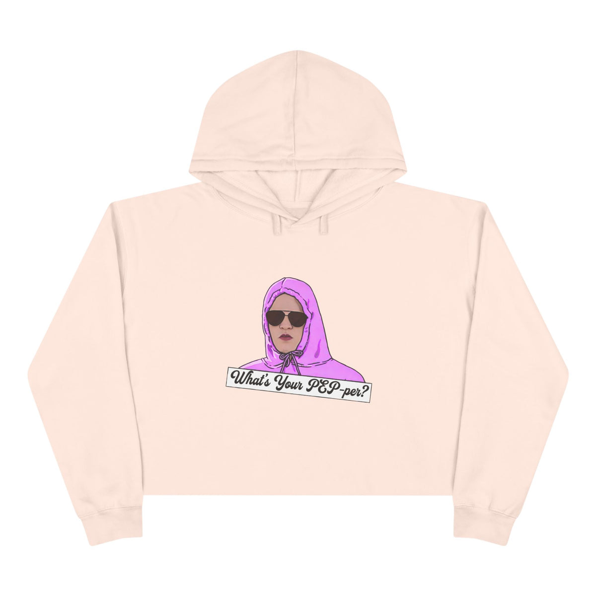 Crop Hoodie- Pink Whats Your Pep-per