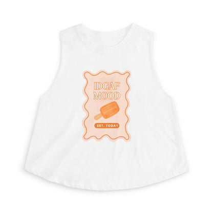DGAF Mood Crop Top — Retro Orange Popsicle Graphic Women's Tank
