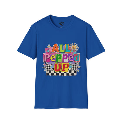 All Pepped Up T-Shirt — Colorful Retro Graphic Tee