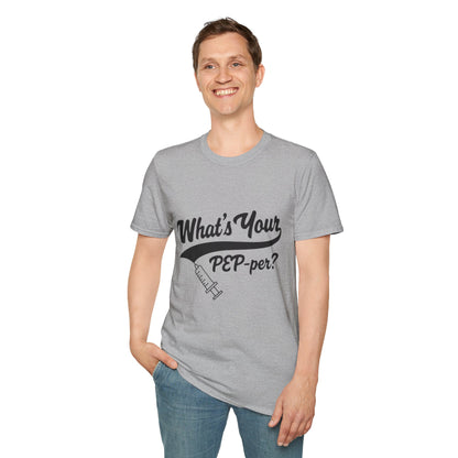 T-Shirt — "What's Your PEP‑per?" Funny Medical Syringe Graphic Tee