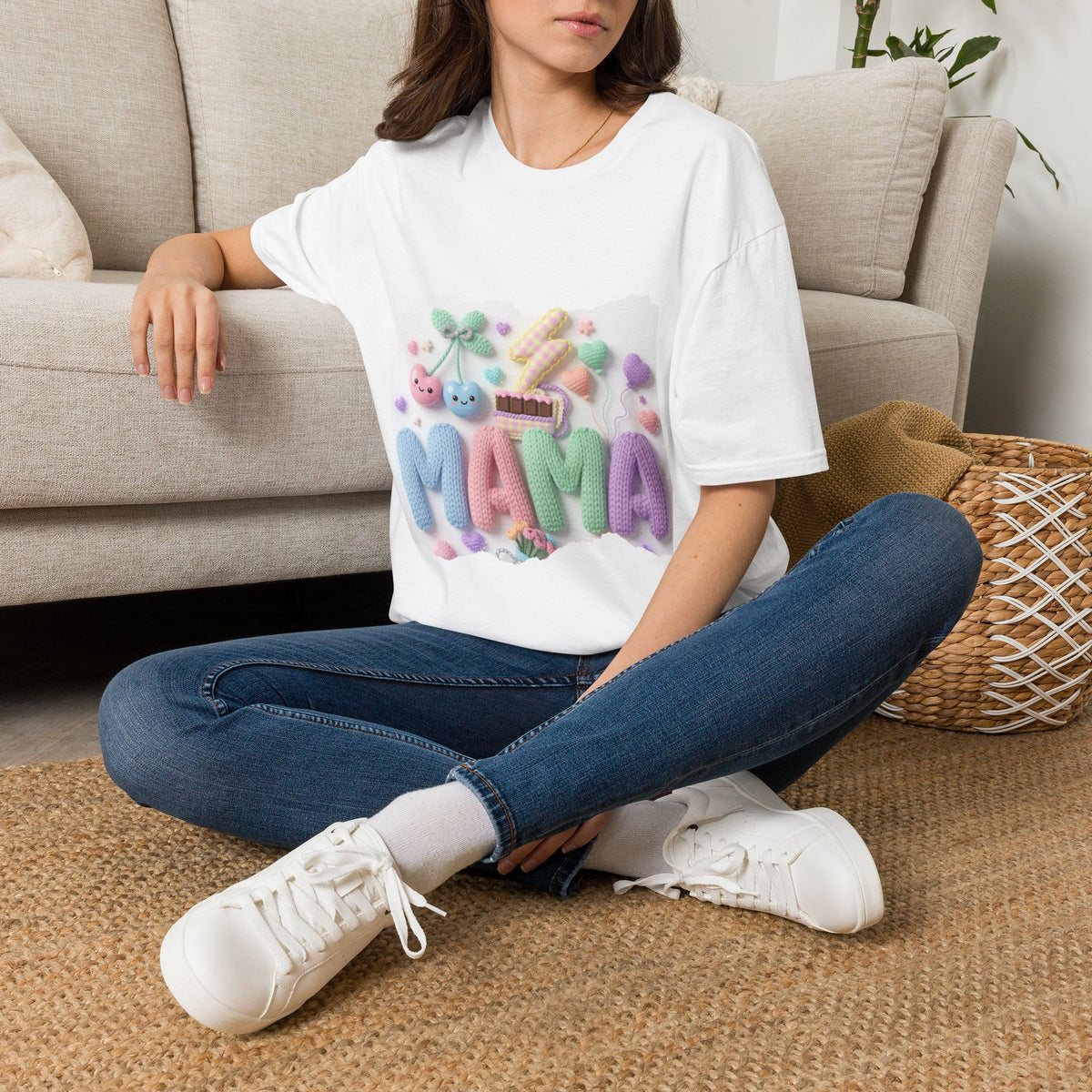 Mama Candy Puff T‑Shirt — Cute Pastel Candy Mom Graphic Tee