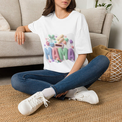 Mama Candy Puff T‑Shirt — Cute Pastel Candy Mom Graphic Tee