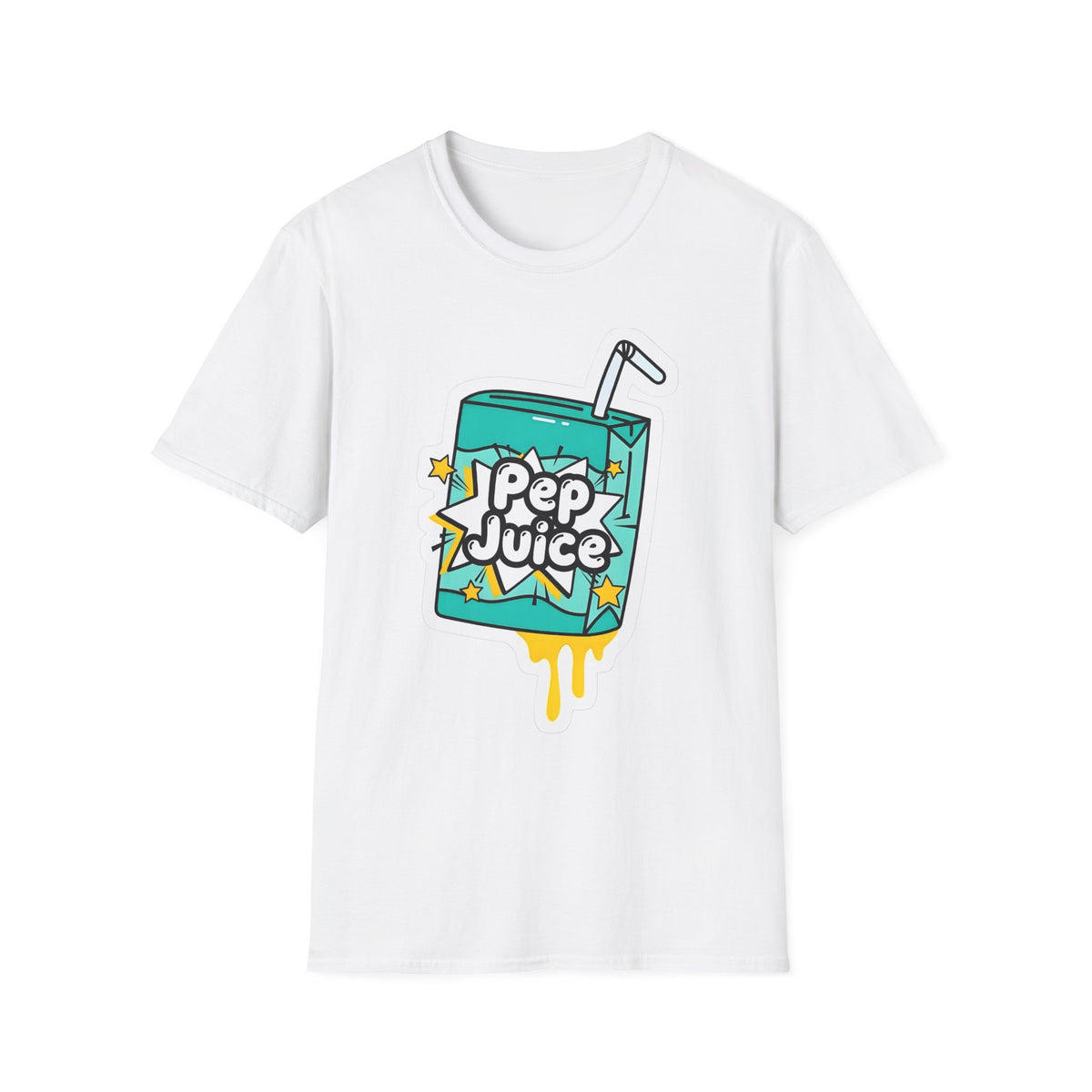 Pep Juice Retro Tee — Cute Cartoon Juice Box Graphic T-Shirt