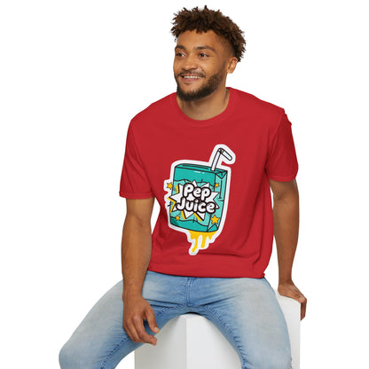 Pep Juice Retro Tee — Cute Cartoon Juice Box Graphic T-Shirt