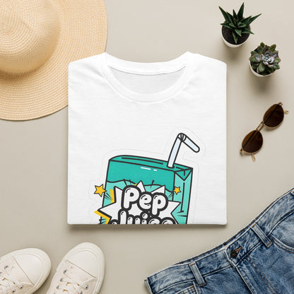 Pep Juice Retro Tee — Cute Cartoon Juice Box Graphic T-Shirt