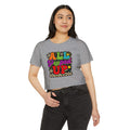 All Pepped Up Festival Crop Top — Retro Psychedelic Graphic Tee for Women