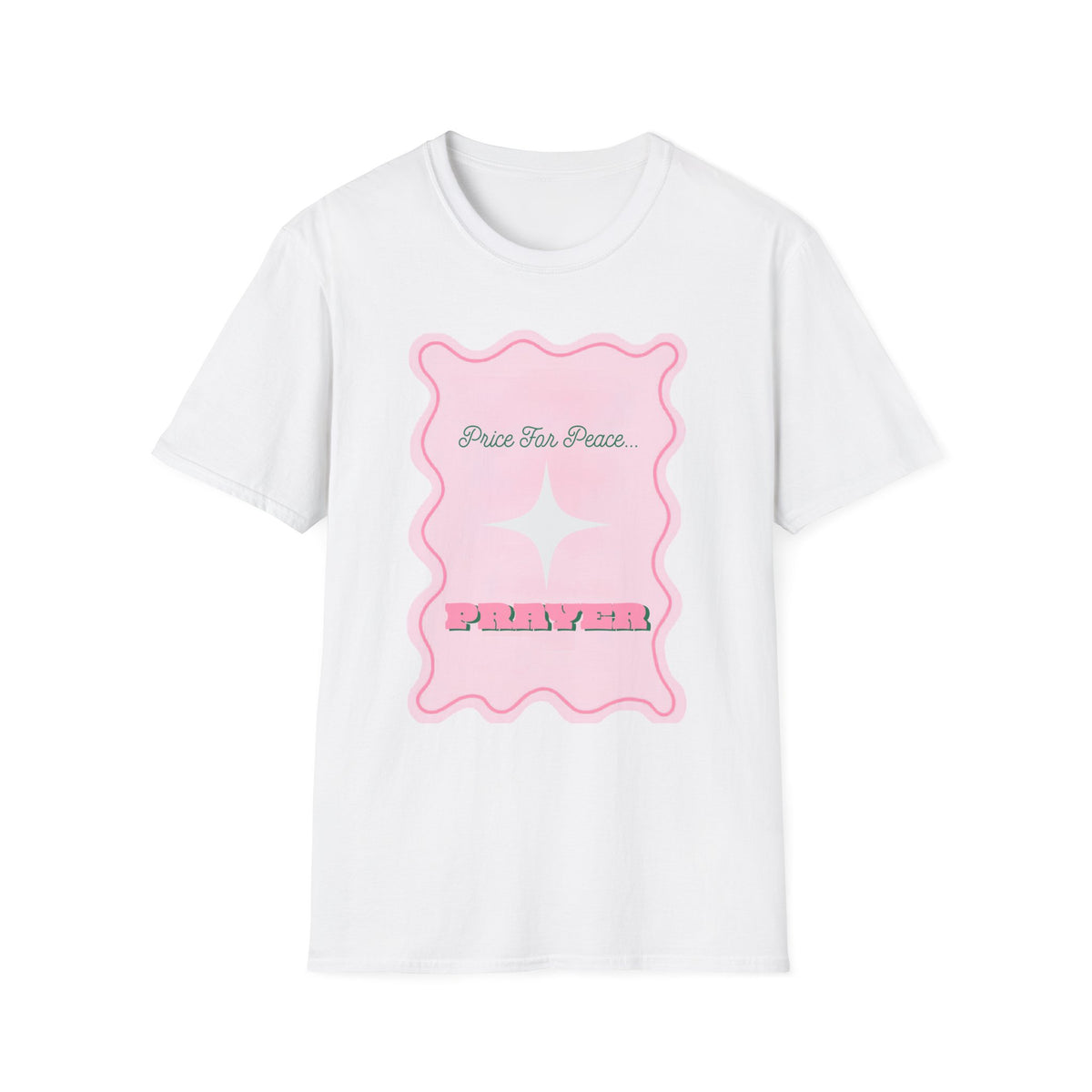 Peace Price Graphic T-Shirt — "Price For Peace" Pink Retro Design