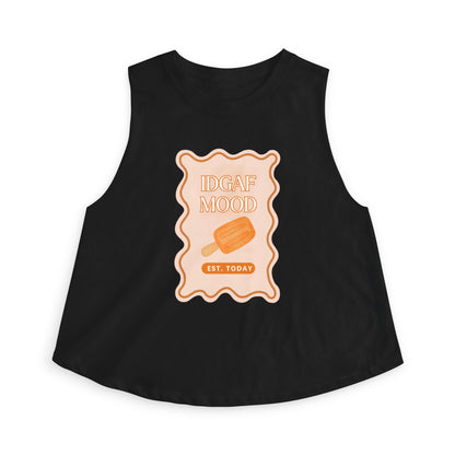 DGAF Mood Crop Top — Retro Orange Popsicle Graphic Women's Tank