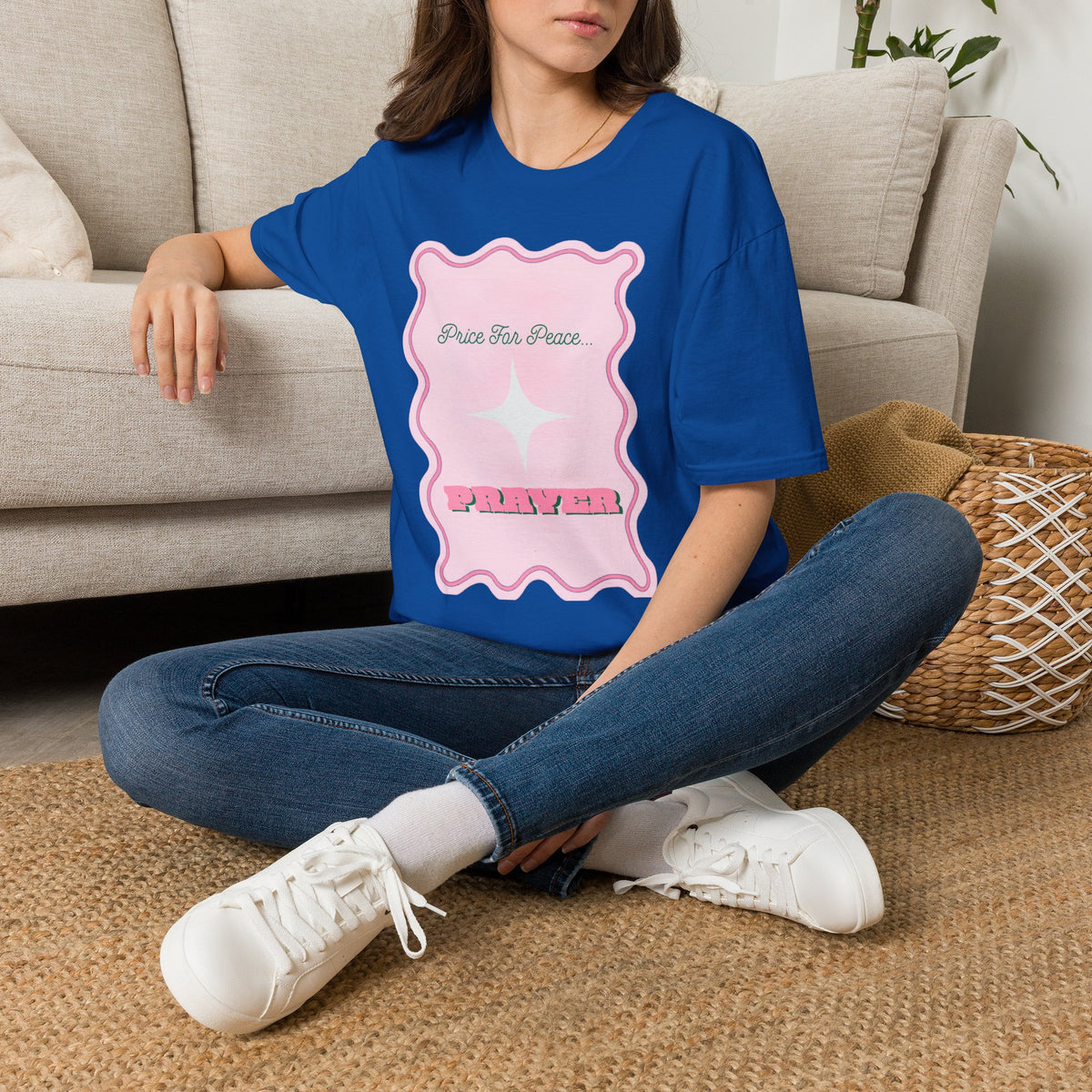 Peace Price Graphic T-Shirt — "Price For Peace" Pink Retro Design