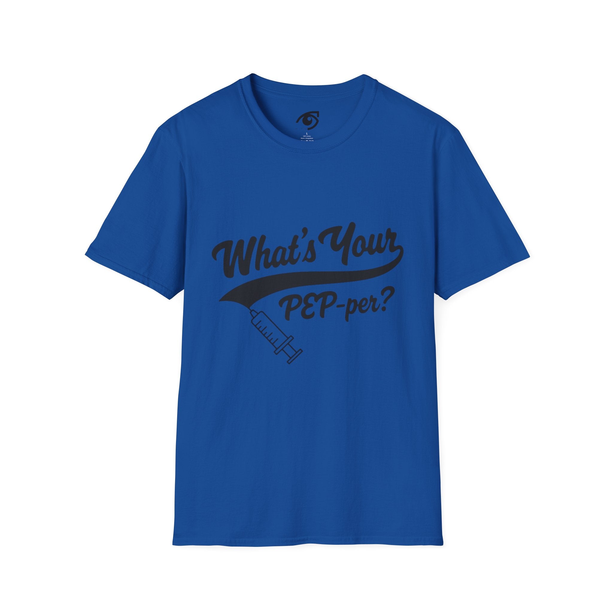 T-Shirt — "What's Your PEP‑per?" Funny Medical Syringe Graphic Tee