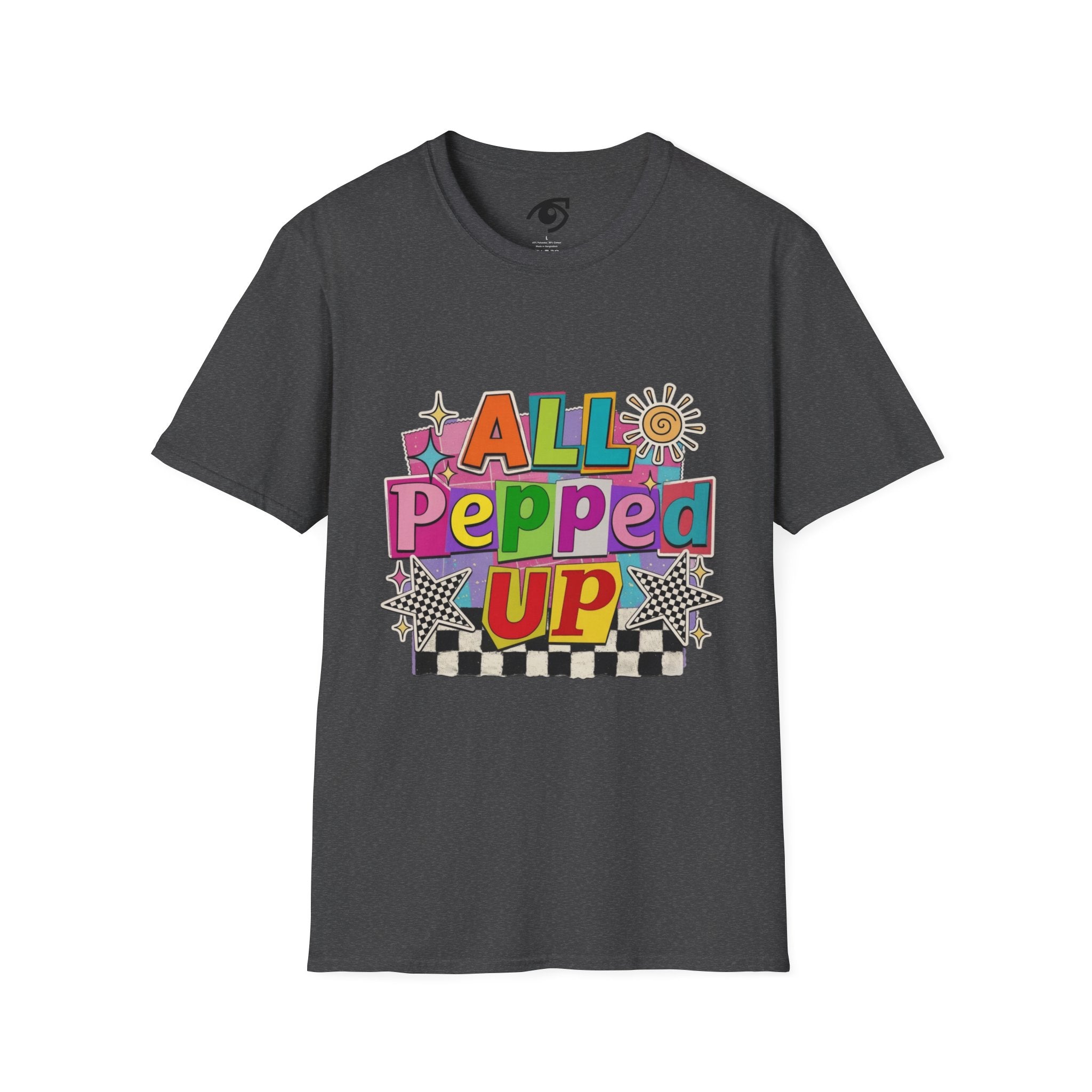All Pepped Up T-Shirt — Colorful Retro Graphic Tee